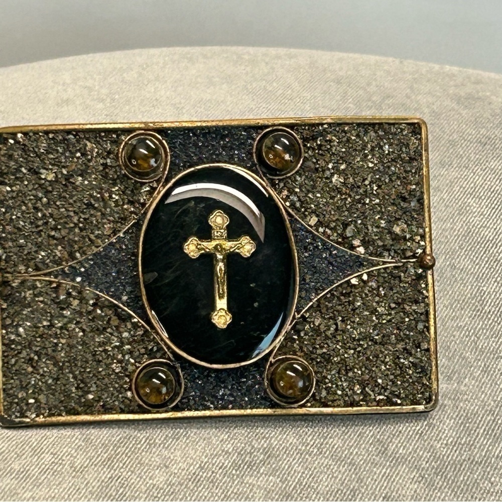 VSA Mosaic Milagros Cross Religious Belt Buckle Virgins Saints & Angels